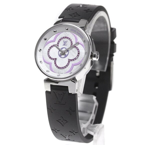 LOUIS VUITTON Tambour Moon Divine PM Lila QA160 Quartz Ladies Watch - Picture 3 of 7